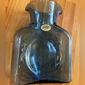 Light blue rare blenko glass water vase handmade